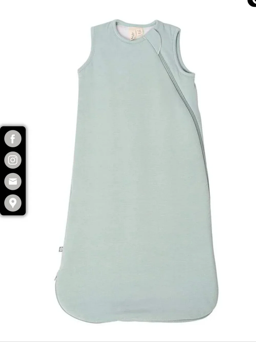 NEW Kyte Baby - Bamboo Sleeveless Sage Green Sleep Sack XS 1.0 Tog